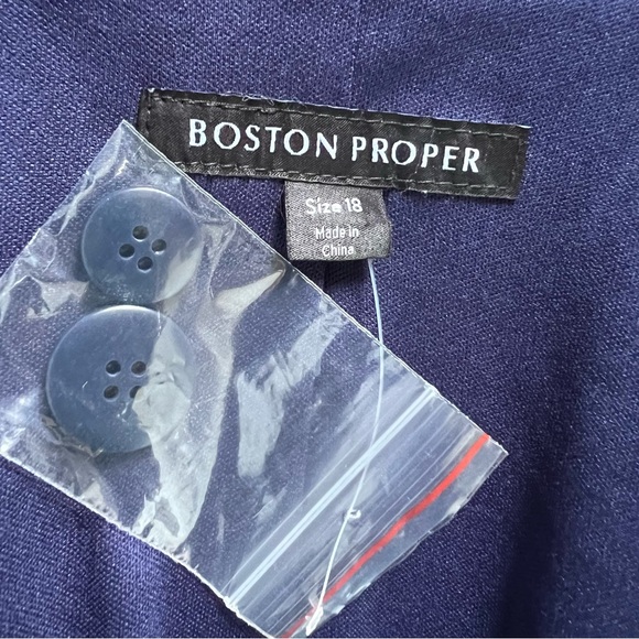 NWOT Boston Proper Beyond Travel Classic Boyfriend Blazer Maritime Navy size 18 - Picture 5 of 9